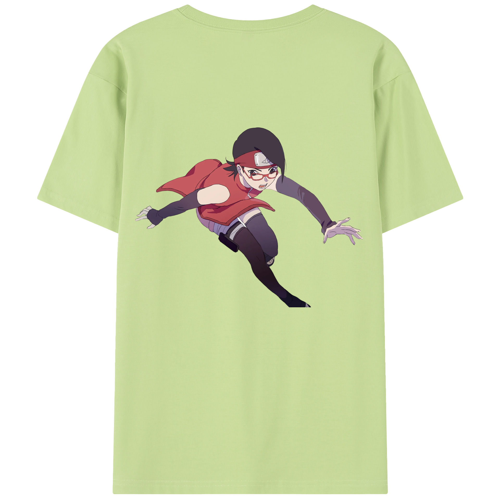 （画像用） NARUTO -ナルト- うちは サラダ Uchiha Sarada 綿100％半袖Tシャツ（背面プリント）